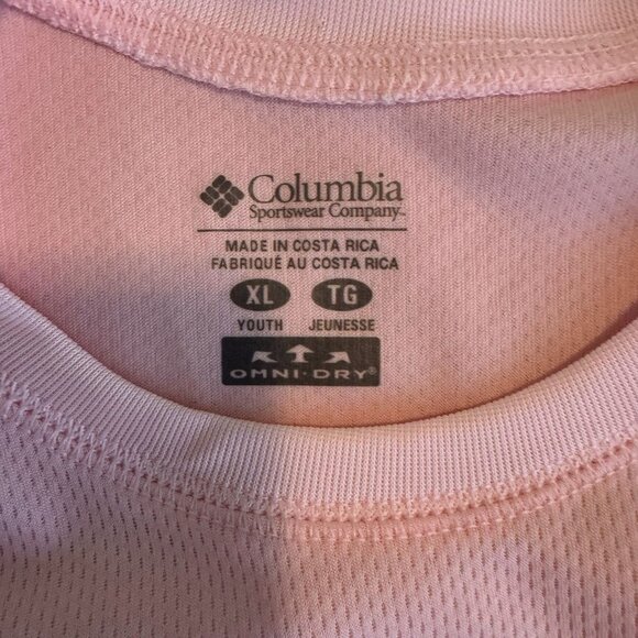Columbia Girl's Light Pink Base Layer 2-Piece Set, Long Sleeves/Pants, Size L/XL - Picture 3 of 9